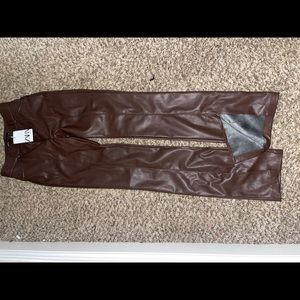 ZARA faux leather pants with a slit